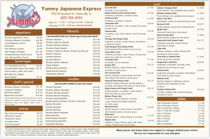 Yummy Japanese Express - TAYLORVILLE Side Of Noodles